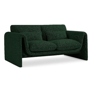 Meridian Furniture Stylus Green Boucle Fabric Loveseat