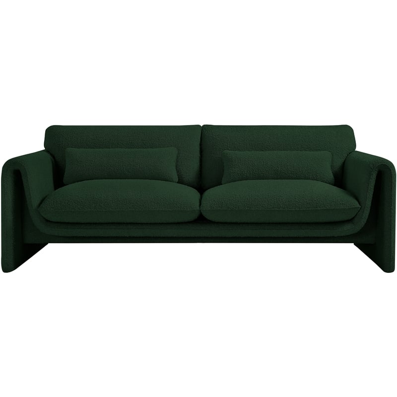 Meridian Furniture Stylus Green Boucle Fabric Sofa