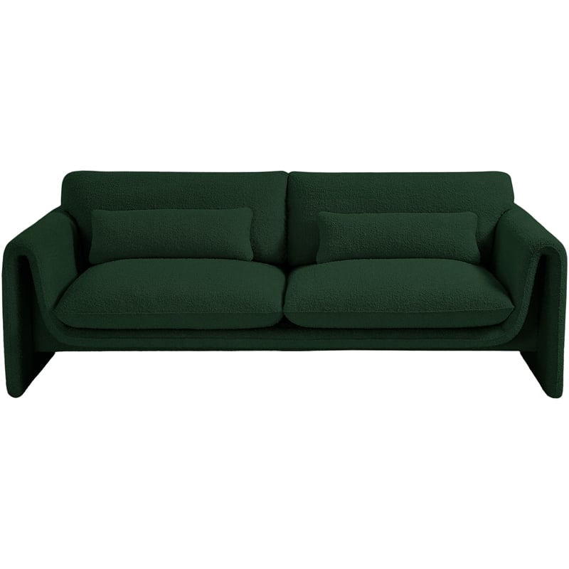 Meridian Furniture Stylus Green Boucle Fabric Sofa