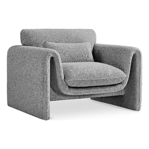 Meridian Furniture Stylus Grey Boucle Fabric Chair