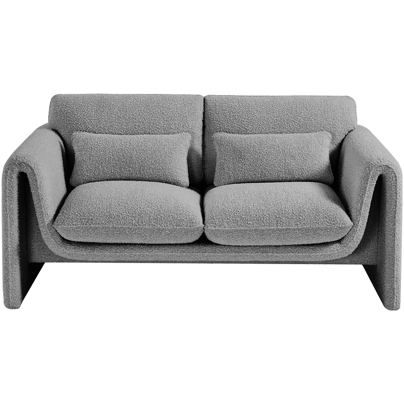 Meridian Furniture Stylus Grey Boucle Fabric Loveseat