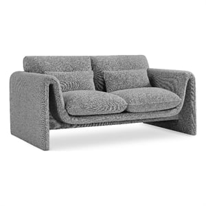 Meridian Furniture Stylus Grey Boucle Fabric Loveseat