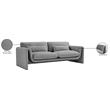 Meridian Furniture Stylus Grey Boucle Fabric Sofa