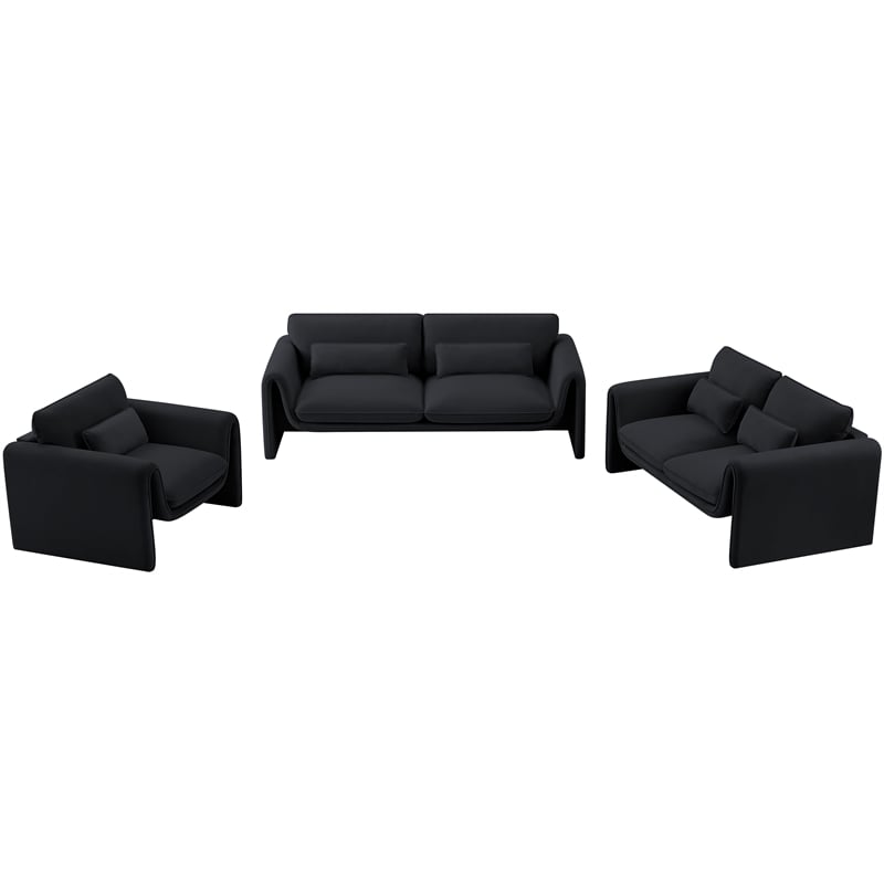 Meridian Furniture Sloan Black Velvet Fabric Chair