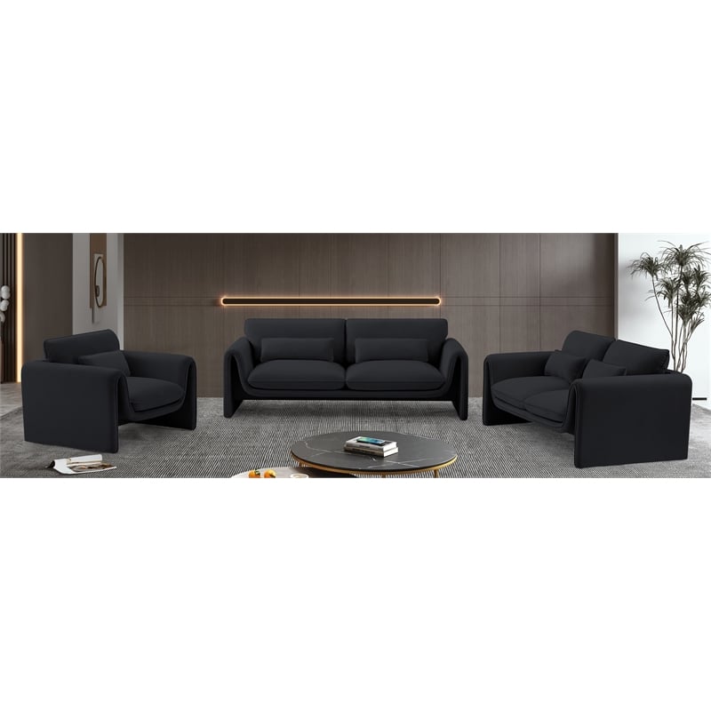 Meridian Furniture Sloan Black Velvet Fabric Chair