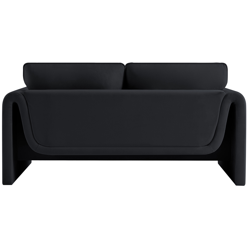 Meridian Furniture Sloan Black Velvet Fabric Loveseat