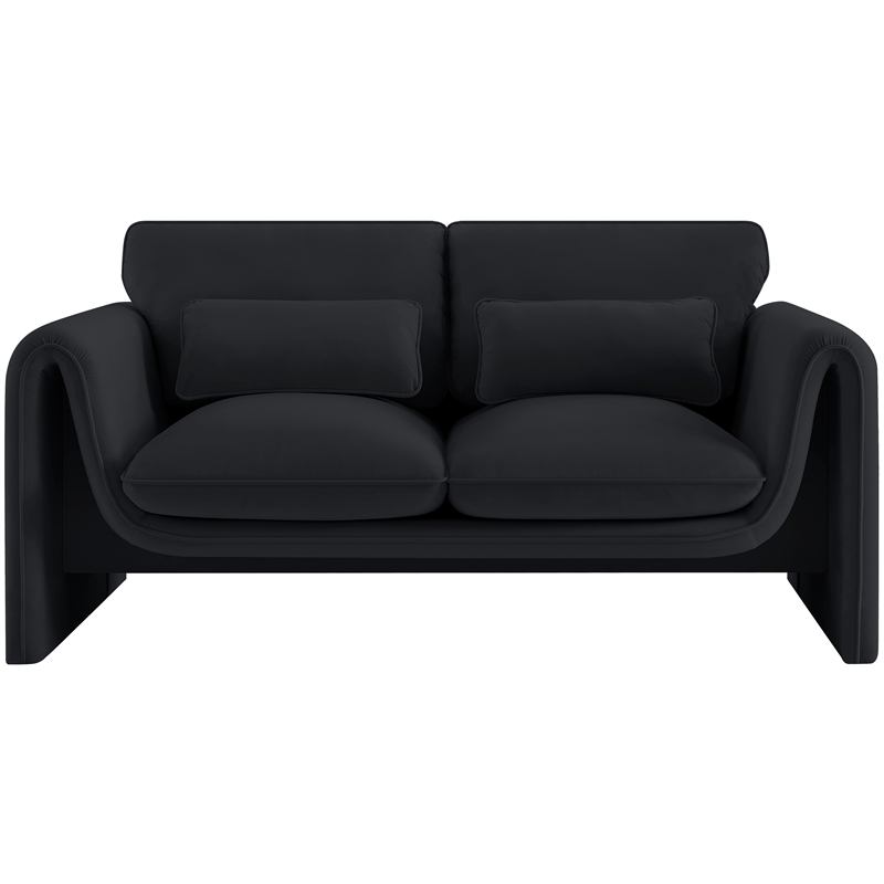 Meridian Furniture Sloan Black Velvet Fabric Loveseat