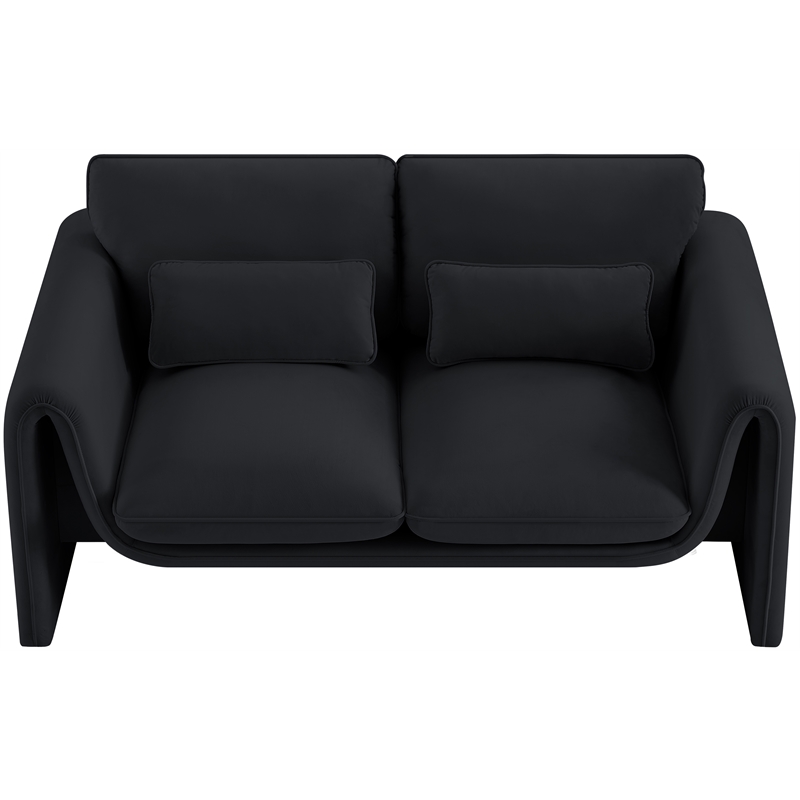 Meridian Furniture Sloan Black Velvet Fabric Loveseat