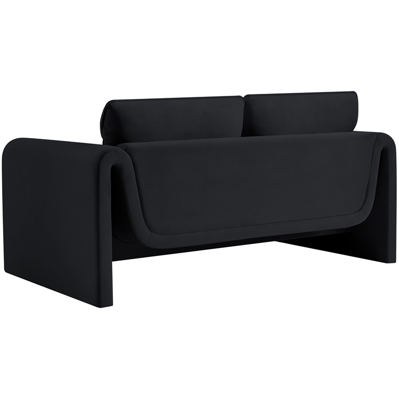 Meridian Furniture Sloan Black Velvet Fabric Loveseat