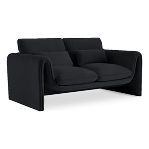 Meridian Furniture Sloan Black Velvet Fabric Loveseat