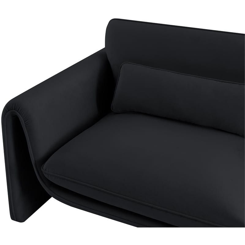 Meridian Furniture Sloan Black Velvet Fabric Sofa
