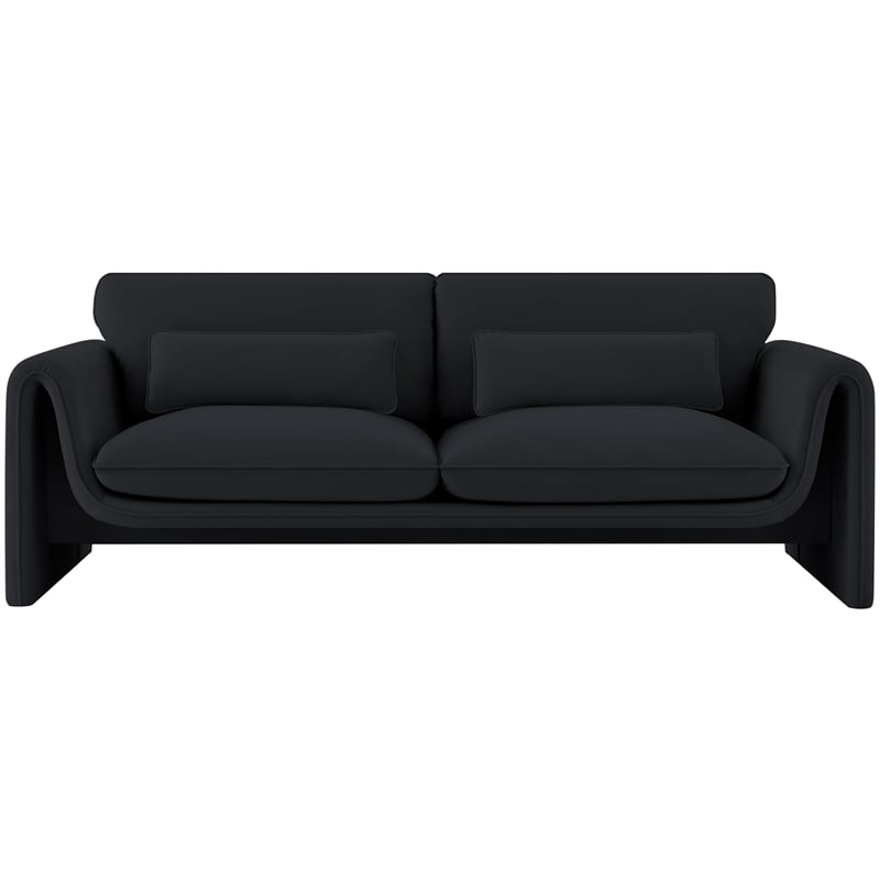 Meridian Furniture Sloan Black Velvet Fabric Sofa