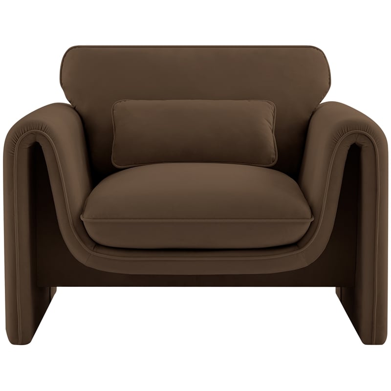 Meridian Furniture Sloan Brown Velvet Fabric Chair