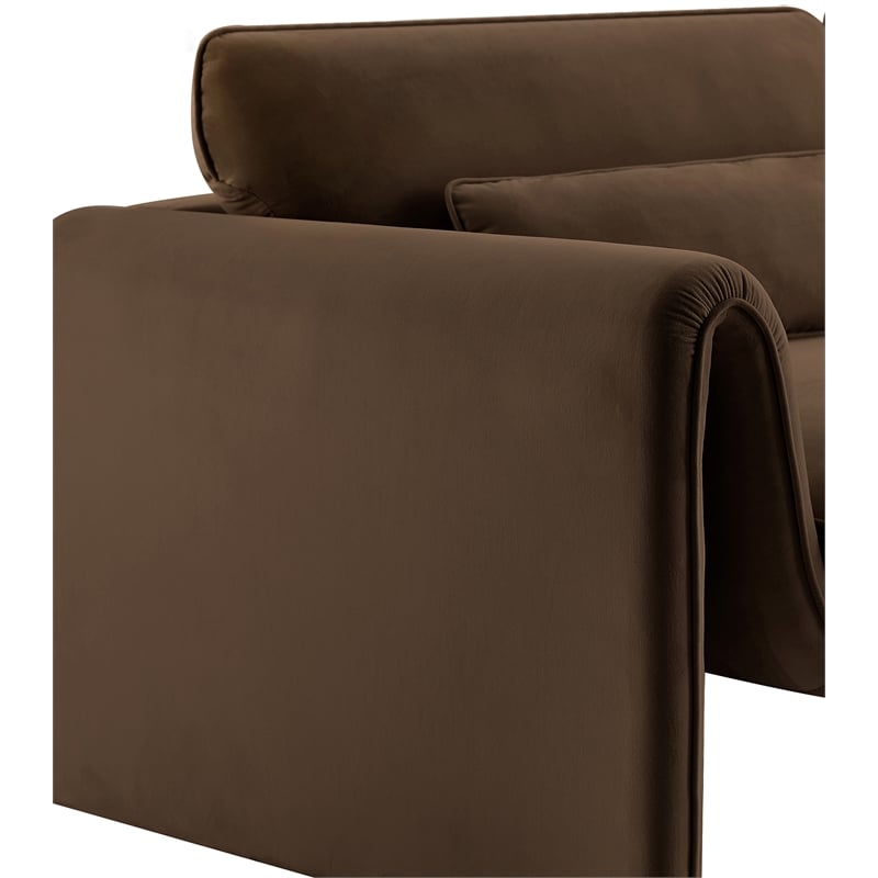 Meridian Furniture Sloan Brown Velvet Fabric Chair