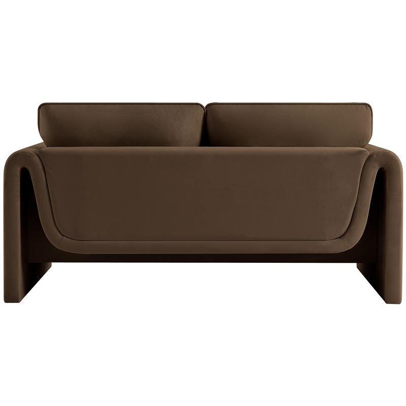 Meridian Furniture Sloan Brown Velvet Fabric Loveseat