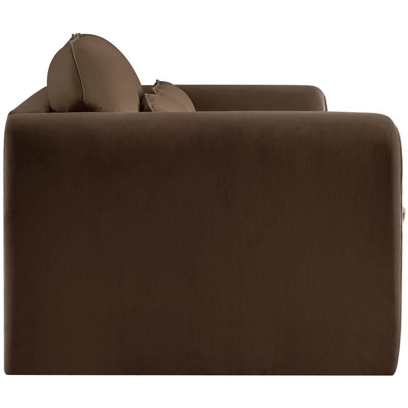 Meridian Furniture Sloan Brown Velvet Fabric Loveseat