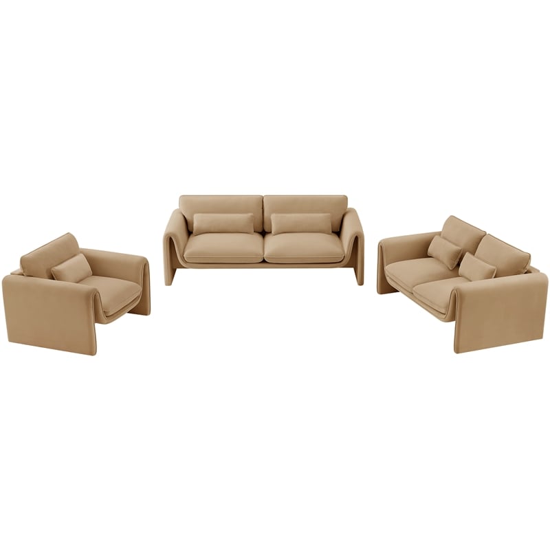 Meridian Furniture Sloan Camel Velvet Fabric Chair