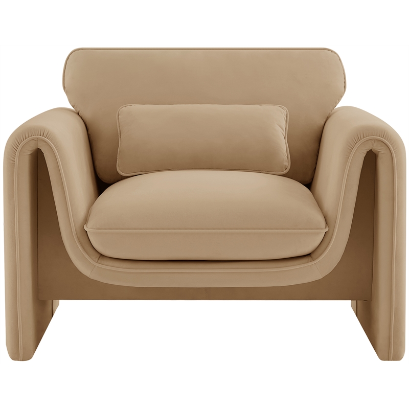 Meridian Furniture Sloan Camel Velvet Fabric Chair