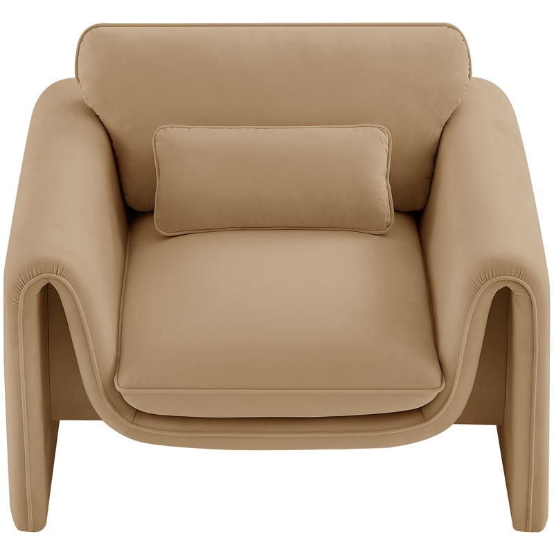 Meridian Furniture Sloan Camel Velvet Fabric Chair