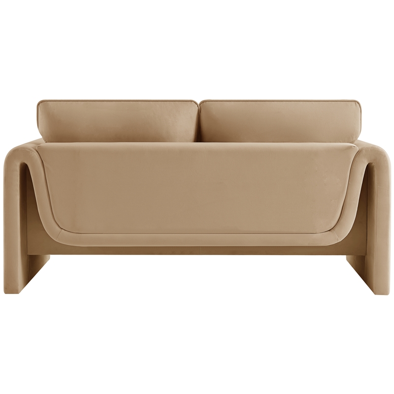 Meridian Furniture Sloan Camel Velvet Fabric Loveseat