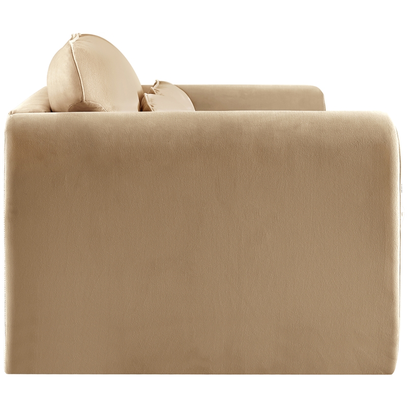 Meridian Furniture Sloan Camel Velvet Fabric Loveseat