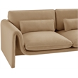 Meridian Furniture Sloan Camel Velvet Fabric Loveseat
