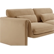 Meridian Furniture Sloan Camel Velvet Fabric Sofa