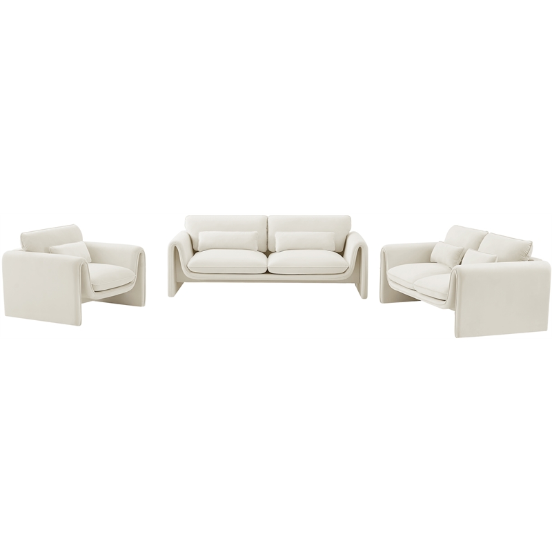 Meridian Furniture Sloan Cream Velvet Fabric Chair