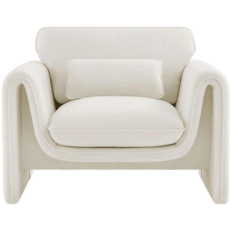 Meridian Furniture Sloan Cream Velvet Fabric Chair