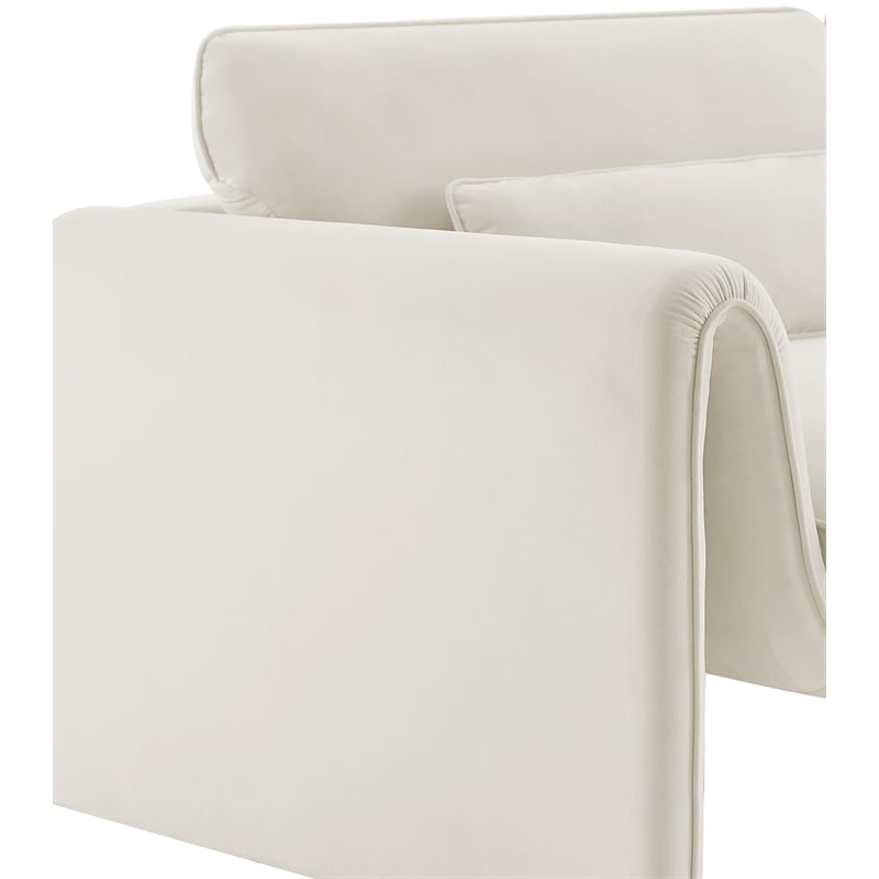 Meridian Furniture Sloan Cream Velvet Fabric Chair