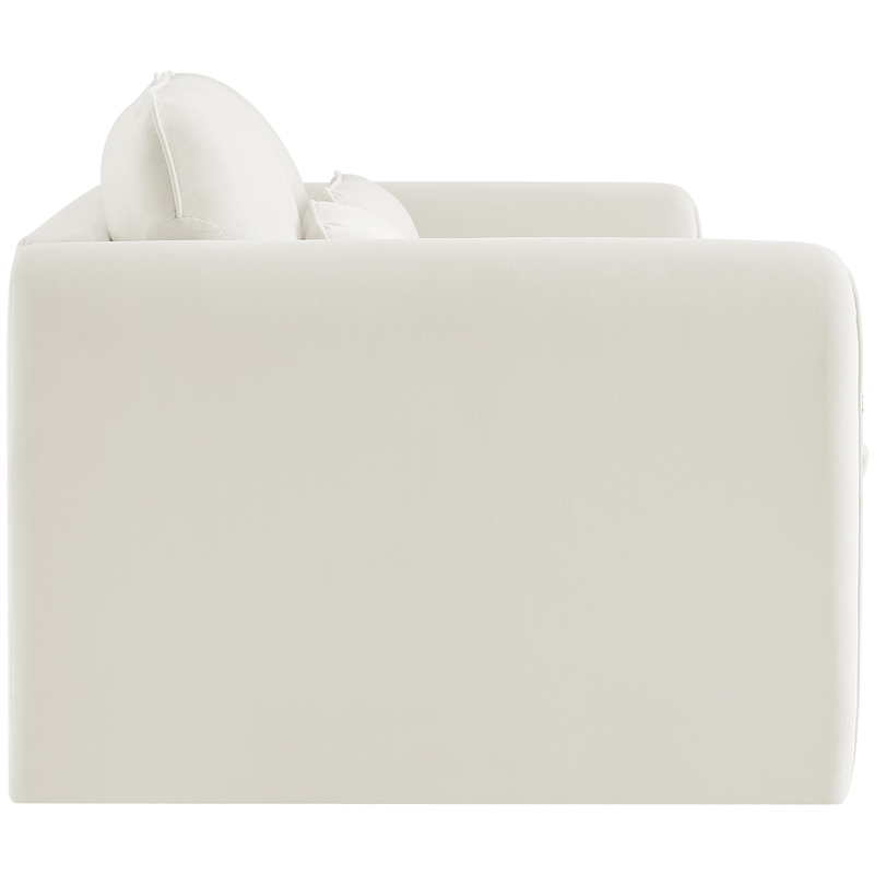 Meridian Furniture Sloan Cream Velvet Fabric Loveseat