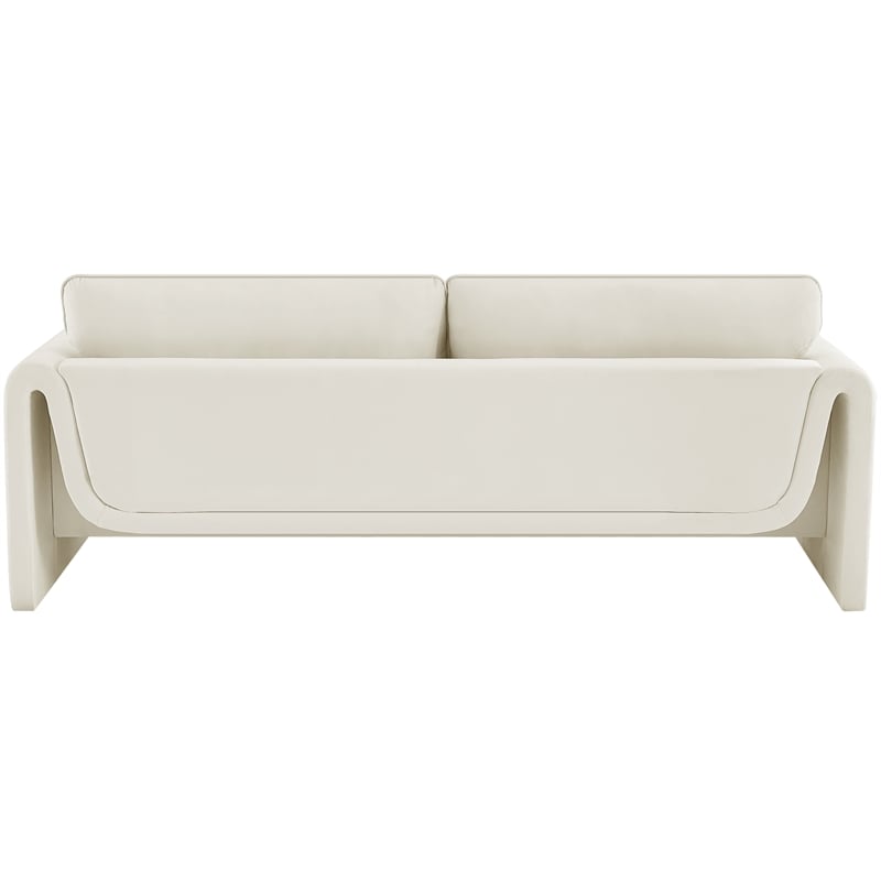 Meridian Furniture Sloan Cream Velvet Fabric Sofa