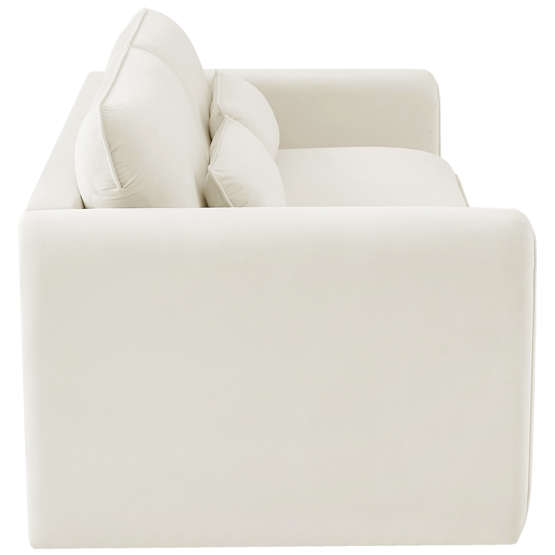 Meridian Furniture Sloan Cream Velvet Fabric Sofa