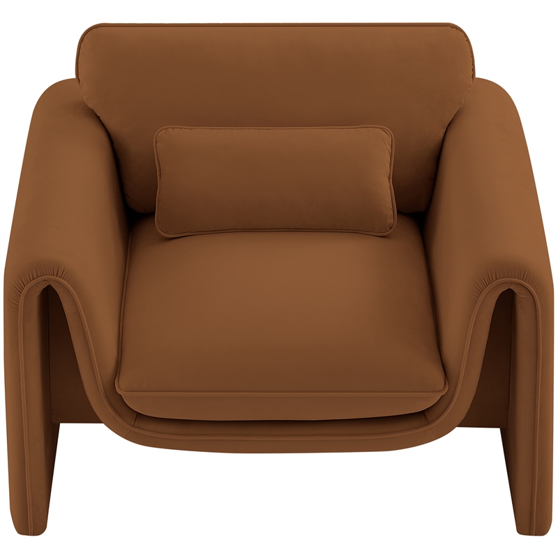 Meridian Furniture Sloan Saddle Velvet Fabric Chair