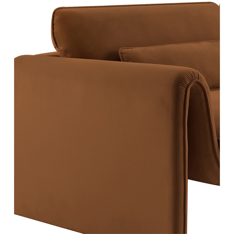 Meridian Furniture Sloan Saddle Velvet Fabric Chair