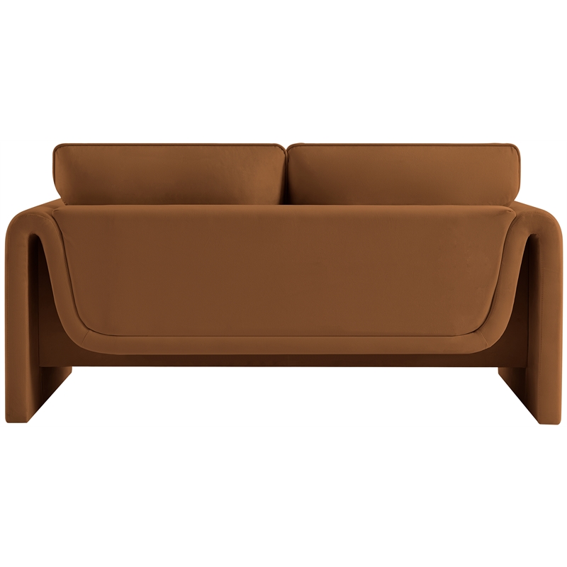 Meridian Furniture Sloan Saddle Velvet Fabric Loveseat