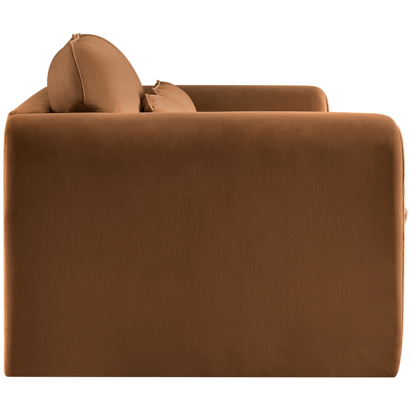 Meridian Furniture Sloan Saddle Velvet Fabric Loveseat
