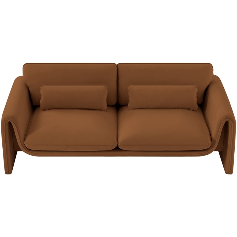 Meridian Furniture Sloan Saddle Velvet Fabric Sofa