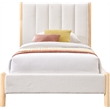 Meridian Furniture Kona Cream Fabric Twin Bed