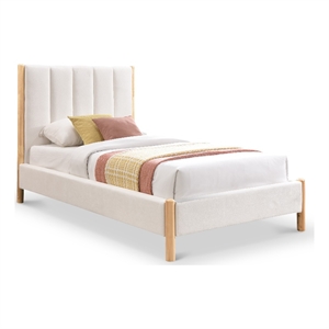Meridian Furniture Kona Cream Fabric Twin Bed