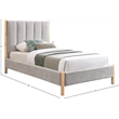 Meridian Furniture Kona Grey Fabric Twin Bed