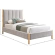 Meridian Furniture Kona Grey Fabric Twin Bed