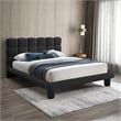 Meridian Furniture Deco Black Boucle Fabric King Bed