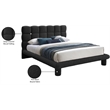 Meridian Furniture Deco Black Boucle Fabric Queen Bed