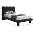 Meridian Furniture Deco Black Boucle Fabric Twin Bed