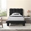 Meridian Furniture Deco Black Boucle Fabric Twin Bed