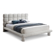 Meridian Furniture Deco Cream Boucle Fabric King Bed