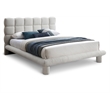 Meridian Furniture Deco Cream Boucle Fabric Queen Bed