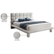 Meridian Furniture Deco Cream Boucle Fabric Queen Bed