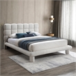 Meridian Furniture Deco Cream Boucle Fabric Queen Bed